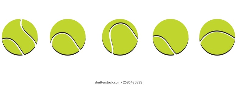 Green tennis ball icon set. tennis ball icon page symbol for your web site design tennis ball icon logo, app, UI. tennis ball icon in trendy flat style isolated on background . 1176