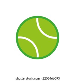 green tennis ball icon. Vector illustration. Stock image.