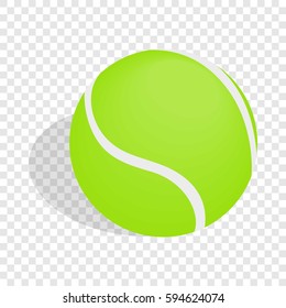 Green tennis ball isometric icon 3d on a transparent background vector illustration