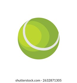 Green Tennis Ball Vector Illustration – Flat Design Sports Icon