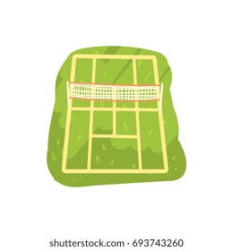 Green tennis court cartoon vector Illustration