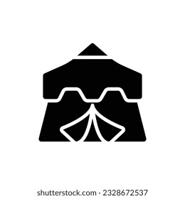Green Tent Filled Icon Vector Illustration