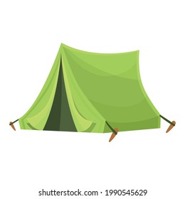 Icono de tienda verde. Caricatura del icono del vector de tienda verde para el diseño web aislado en fondo blanco