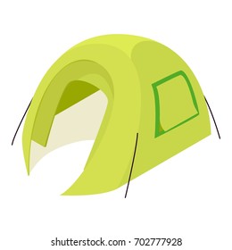 Green tent icon. Isometric illustration of green tent vector icon for web