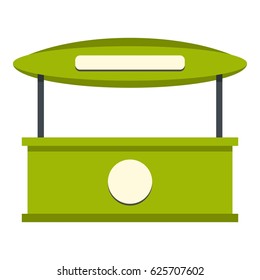 Green tent shop icon flat isolated on white background vector illustration