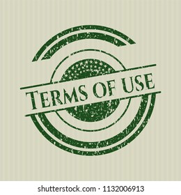 Green Terms of use distressed rubber grunge stamp