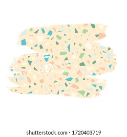 Grüne Terrazzo Muster Farbe Tinte in der modernen Mode Trend. Textur aus Stein für Druck, Stoff, Verkauf, Banner oder Heimgestaltung. Vektorgrafik