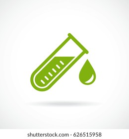 Green test glass vector icon illustration on white background