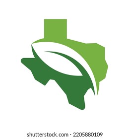 Green Texas Map Logo Design Template