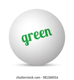 Green text 3d sphere ball