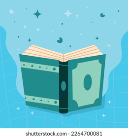 green text book open icon