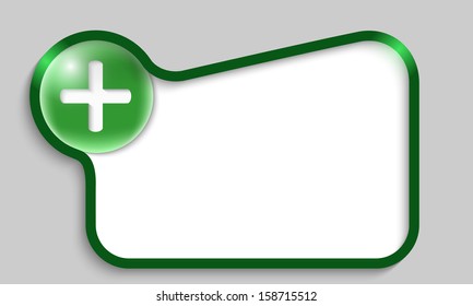green text box with plus sign