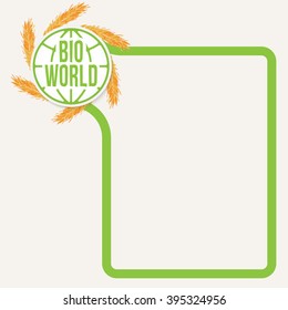 Green text box for your text and bio symbol