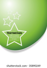 Green text brochure with shadow