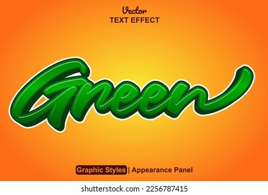 green text effect with graphic style and editable.