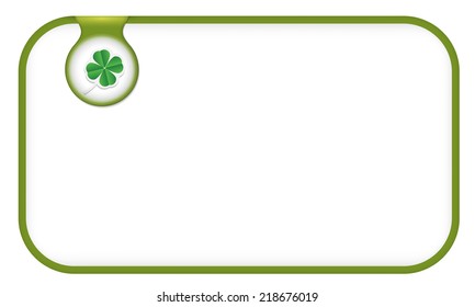 green text frame for any text with cloverleaf