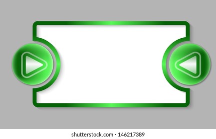 green text frame with arrow