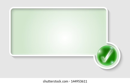 green text frame with check box
