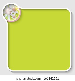 green text frame and flowers and bubble