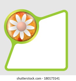 green text frame with texture of and flower