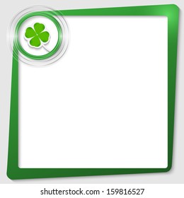 green text frame and transparent circles with a cloverleaf