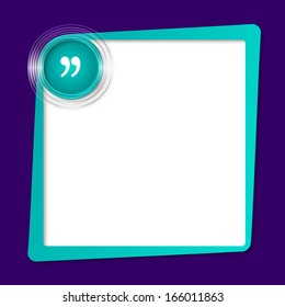 green text frame and transparent circles with quotation mark