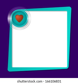 green text frame and transparent circles with heart