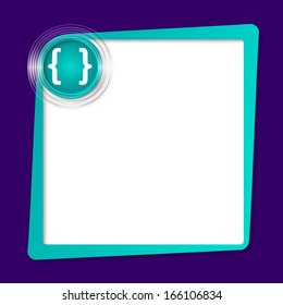 green text frame and transparent circles with square brackets