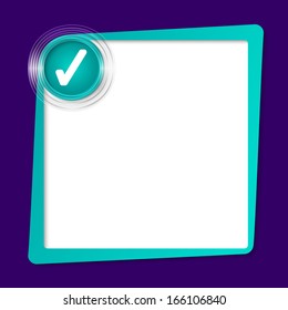 green text frame and transparent circles with check box
