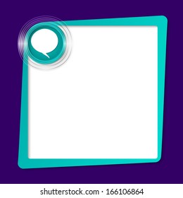 green text frame and transparent circles with speech bubble