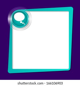 green text frame and transparent circles with speech bubble