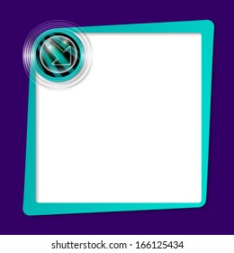 green text frame and transparent circles with arrow and pattern