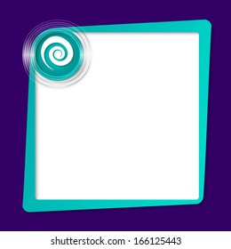 green text frame and transparent circles with spiral
