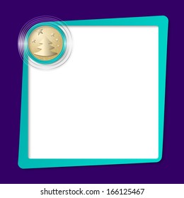 green text frame and transparent circles with a Christmas motif