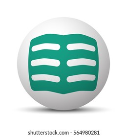 Green Text icon on white sphere