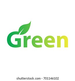 Green text logo vector eps 10