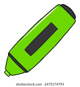green text marker illustration hand drawn isolated vector