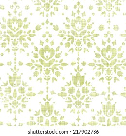 Green textile damask flower seamless pattern background