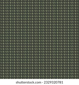 Grünes Textilmaterial mit gekreuzten schwarzen Streifen. Retro-Wollgewebe mit kontrolliertem Muster. Abstrakte Vektorgrafik.