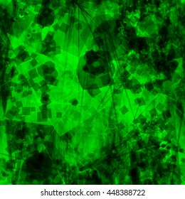 Green texture. Dark and light. Abstract seamless vector pattern. Spots, lines, stripes, shapeless blots, streaks, square. Mixed random. Overlap, overlay, translucency. Blur and watercolor effect.