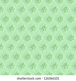 green texture seamless with flowers - quilted fabric