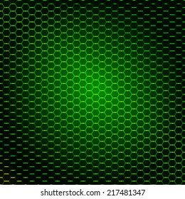 Green texture shimmering silk fabrics with gold arabic pattern