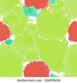 Green texture. Vector murble background. Watercolor hand drawn marbling illustration, aqua print. Bright colorfull stains. Cover design, trendy graphic, artistic effect. Abstract painting template.