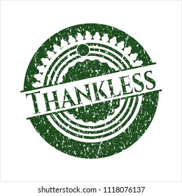 Green Thankless distressed rubber grunge seal