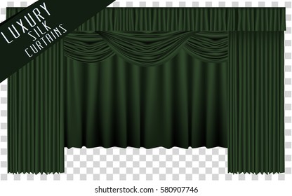 Green theater curtains. 