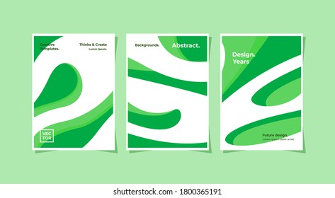 Color del tema verde diseño de onda moderna tamaño de plantilla A4 con 100% vectorial, editable y escalable, puede usar para perfil de empresa, publicidad, volante, folleto, portada de libros, afiche, producto de publicación y más.