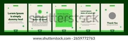 green theme social media carousel template