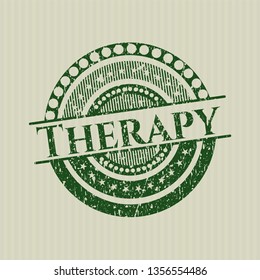 Green Therapy distressed grunge seal