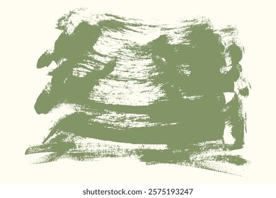 Textura de traçado de pincel granulado espesso verde. Grunge angustiado pincel elemento de design. Forma de linha de pintura em negrito grande desenhada à mão