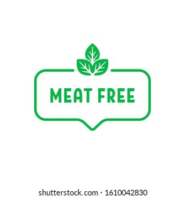 green thin line simple meat free icon. cartoon flat style trend modern vegan logotype graphic art design isolated on white background. concept of taboo on killing animals for food or vegetarian meal